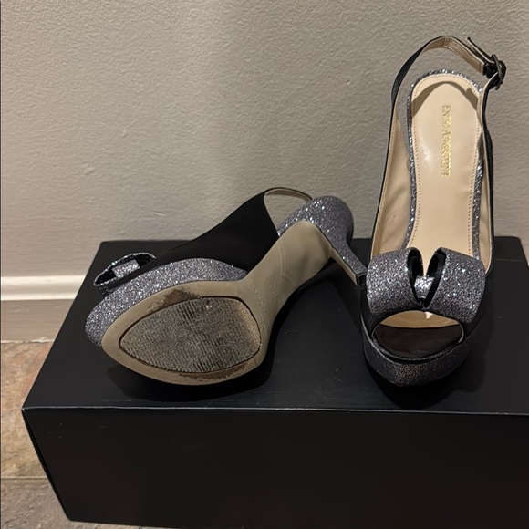 Enzo Angiolini Black and Silver Platform Heels EUC - Picture 8 of 8